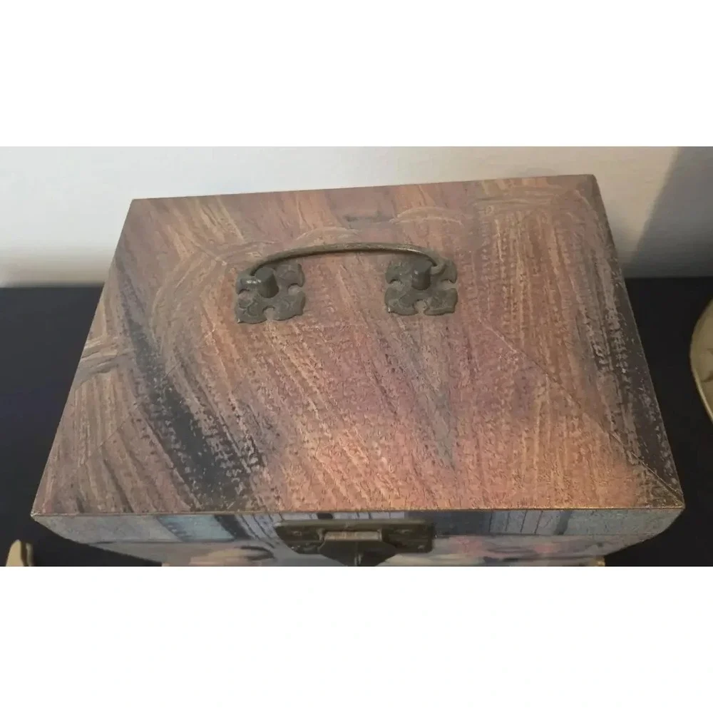 Rooster Décor Wooden Box on Stand
